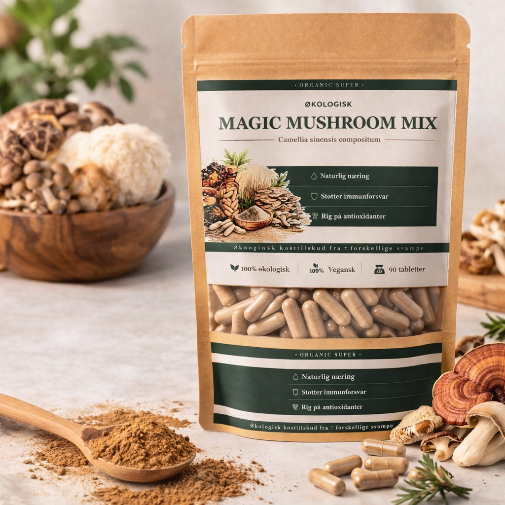 Økologisk Magic Mushroom Mix – 7 funktionelle svampe til fokus og balance