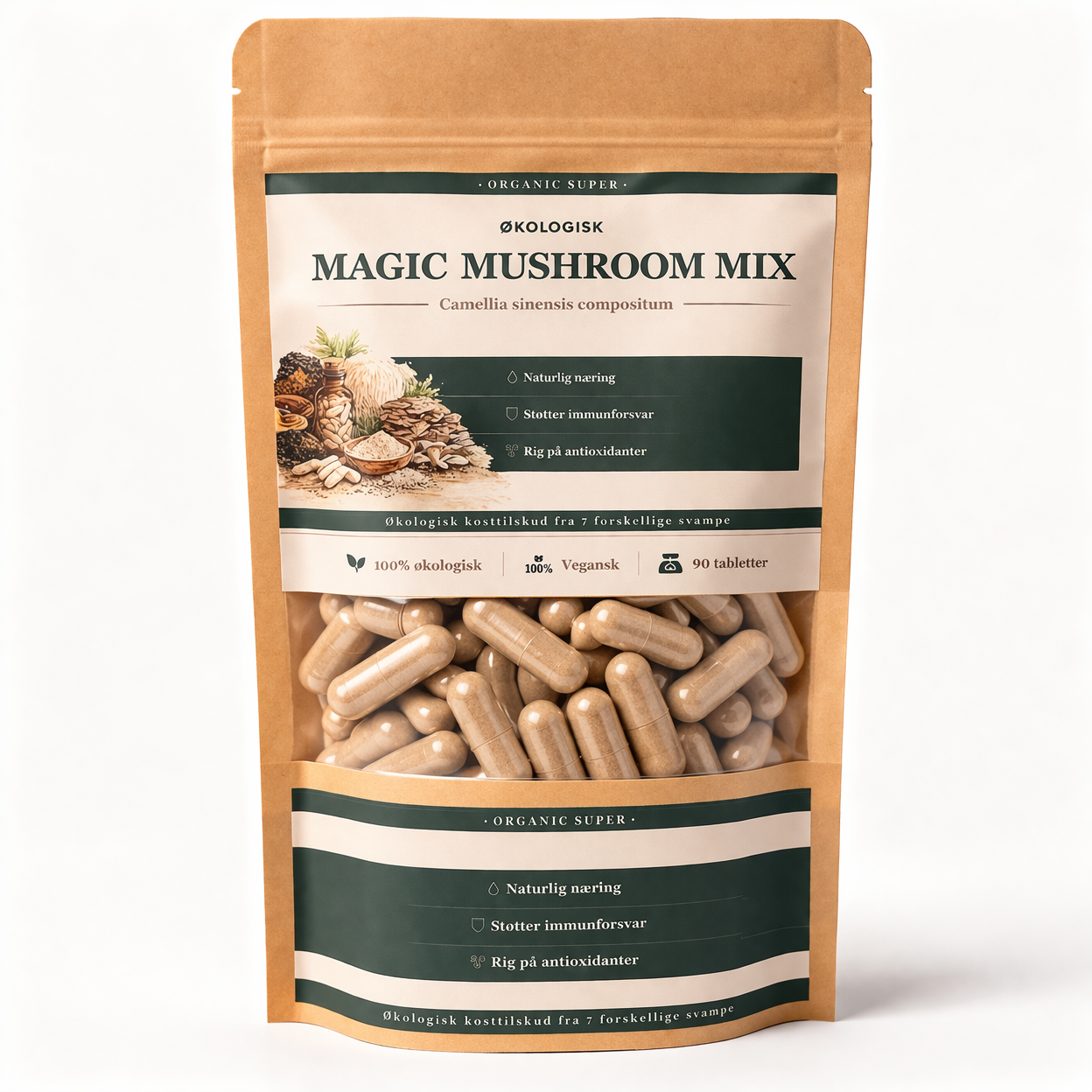 Økologisk Magic Mushroom Mix – 7 funktionelle svampe til fokus og balance