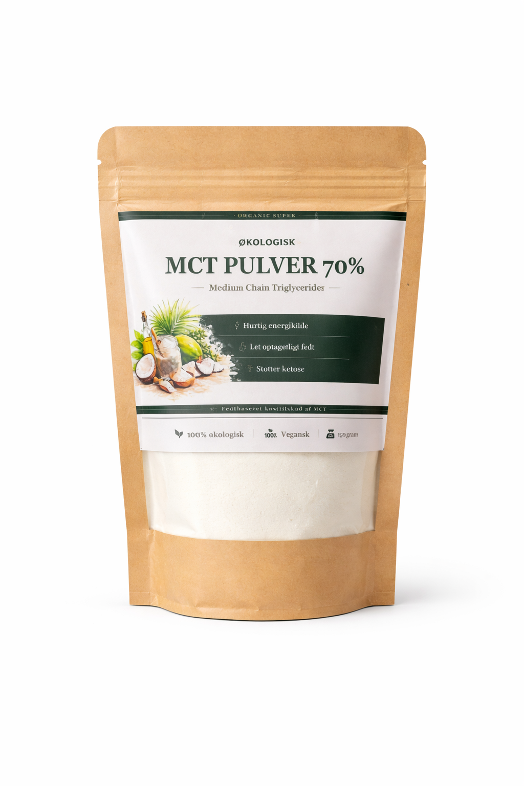 Økologisk MCT Pulver 70% – Stabil energi og skarpt fokus